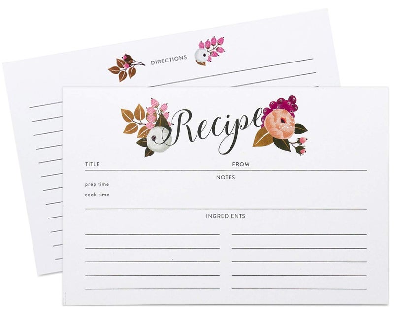 Polite Society Recipe Cards Set - 55 Double Sided 4x6 Inches Recipe Cards - Thick Card Recipe Keeper Stock for Recipe Organizer Box Perfect for Your Memorable Recipes. - Image 1